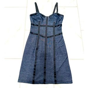 Aqua Chambray Denim Like Mini Dress - Small